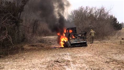 skid steer on fire|skid steer fire.